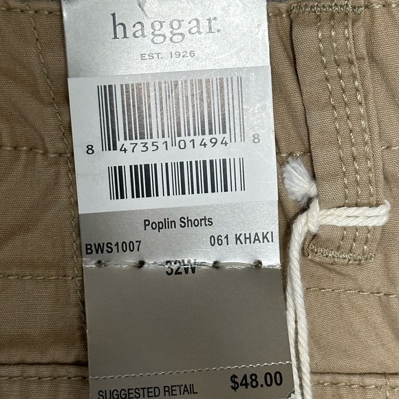 Mens Haggar 32 Medium Shorts Cargo Khaki Durable Workwear 7 Pockets Cotton NWT - Picture 8 of 10
